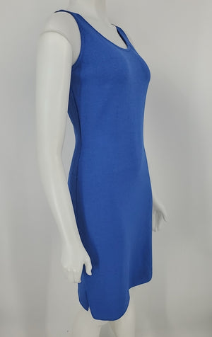 ST. JOHN Blue Gold Knit Made in Mexico 3/4 Sleeve Dress & Jacket Dress Set