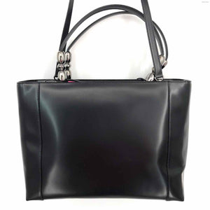 CHRISTIAN DIOR Black Silver Patent Leather Business Tote 14.5" 5" 10" Purse