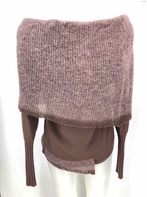 SITA MURT Mauve Mocha Brown Wool Blend Made in Spain Off Shoulder Top