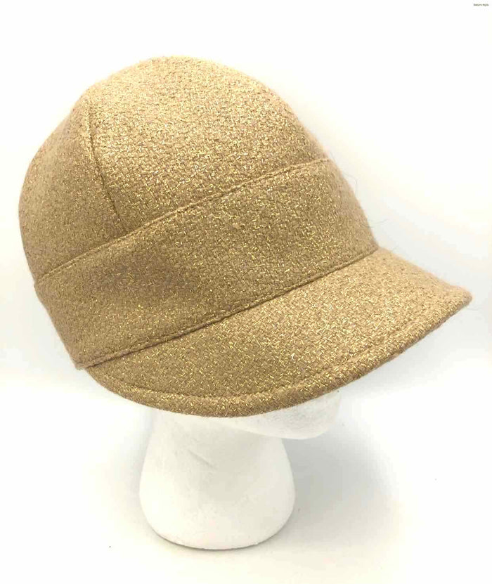 BURBERRY Goldtone Wool Blend Pre Loved Hat