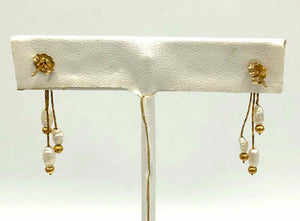 14K Gold Seed Pearls 14k-Earring