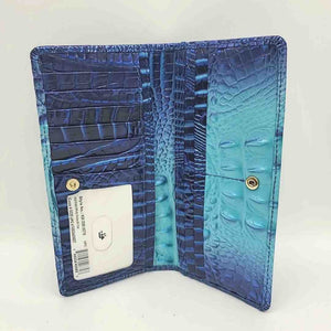 BRAHMIN Lt Blue Royal Blue Leather Fold Over Wallet