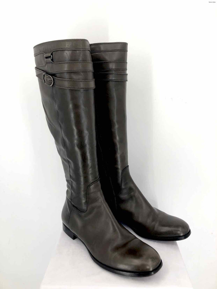 AGL - ATTILIO GIUSTI LEOMBRUNI Brown Leather Made in Italy Knee High Boots