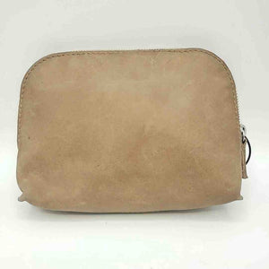 HAMMITT Tan Silver Leather Distressed Cosmetic Pouch Purse