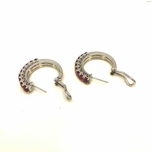 JUDITH RIPKA Silver Pink Sterling Silver ss Hoops