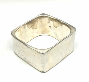 Sterling Silver Pre Loved Square Bangle ss Bracelet