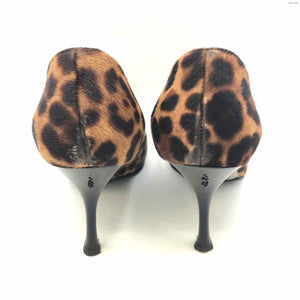 DOLCE & GABBANA Brown Black Calf Hair Pointed Toe Made in Italy Heels Shoes