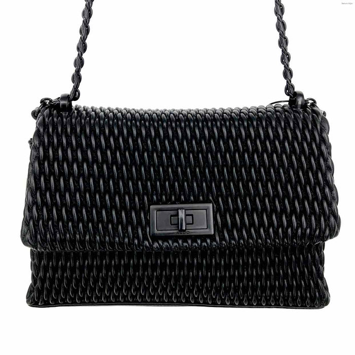 ALDO Black Synthetic Crinkle Satchel w/Shoulder Stap Purse