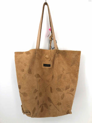 CARLOS FALCHI Beige Leather Pre Loved Tote Purse