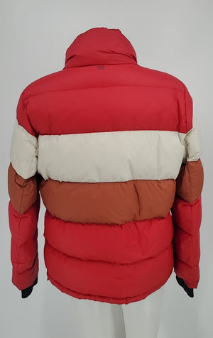 SPLITS59 Red White & Brown Down Blend Quilted Puffer Jacket