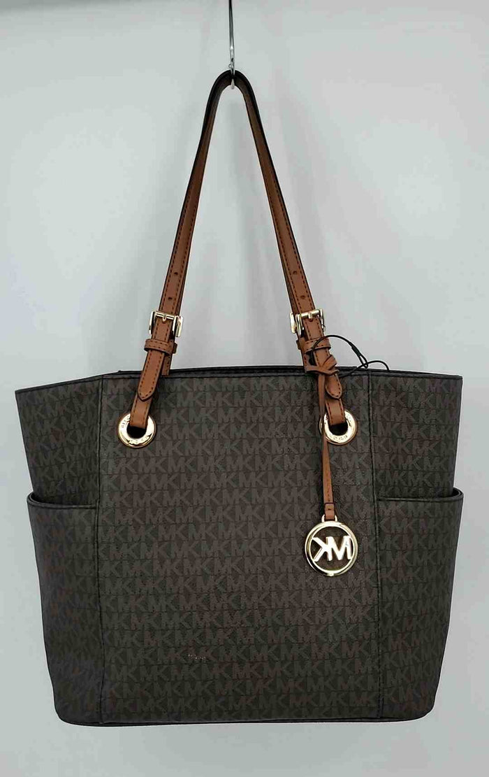 MICHAEL KORS Brown Tan Pre Loved Monogram Tote Purse