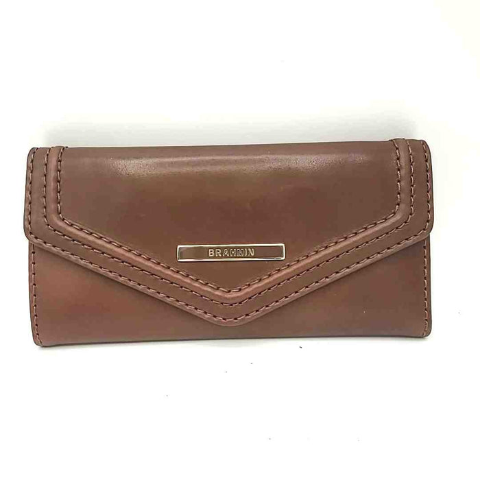 BRAHMIN Brown Leather Tri fold Wallet