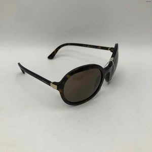 PRADA Brown Tan Tortoise Round 5.5" 2" Sunglasses w/case