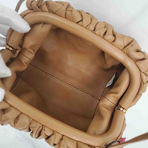 BOTTEGA VENETA Tan Brown Leather Intrecciato Woven Crossbody Purse