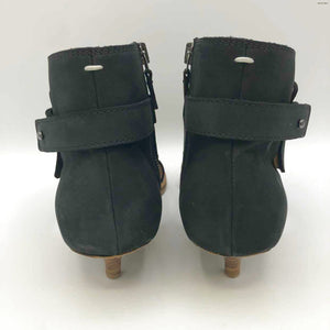 MAISON MARTIN MARGIELA Black Leather Made in Italy Peep Toe Bootie Shoes