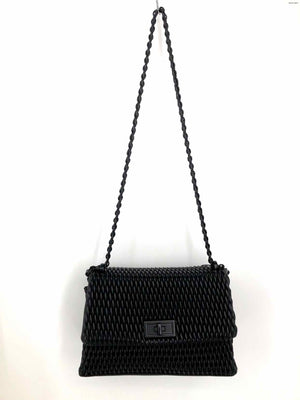 ALDO Black Synthetic Crinkle Satchel w/Shoulder Stap Purse