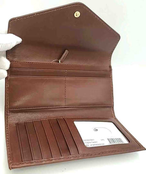 BRAHMIN Brown Leather Tri fold Wallet