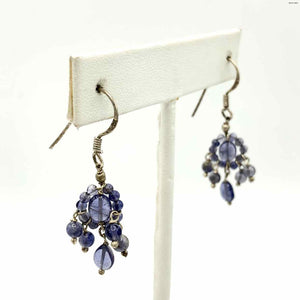 Blue Sterling Silver Iolite Dangle ss Earrings