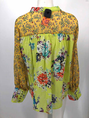 ARRATA SILENT JOURNEY Yellow Blue Multi Floral Print Longsleeve Top