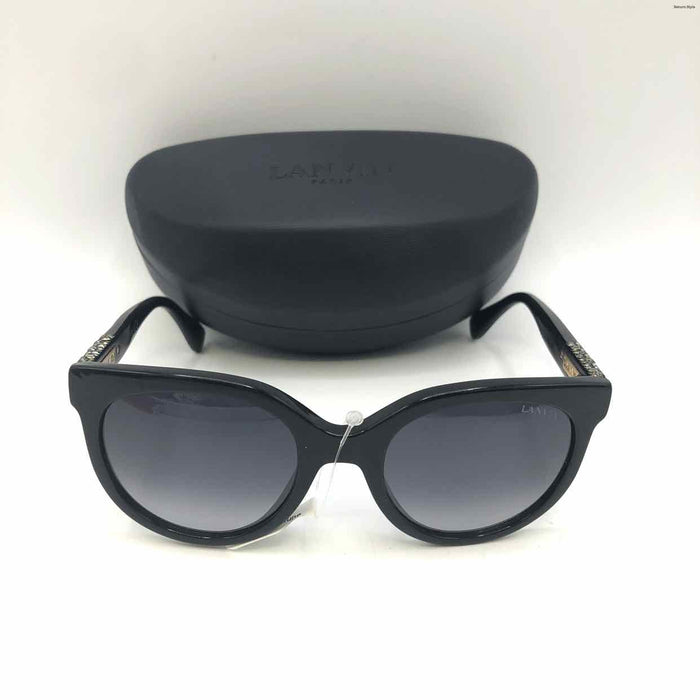 LANVIN Black Gray Pre Loved Crystal Sunglasses w/case