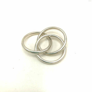 TIFFANY & CO Sterling Silver 3 bands Interlocking SZ 6 Ring SS