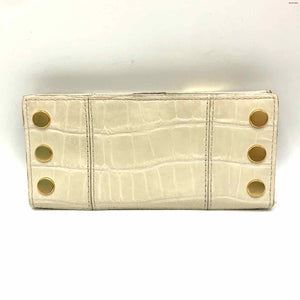 HAMMITT Beige Gold Leather Pre Loved Mock Croc Fold Over Wallet