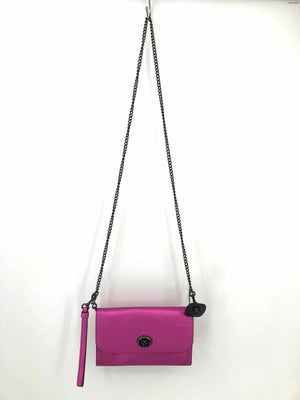 COACH Pink Metallic Pebbled Leather Pre Loved Crossbody Purse