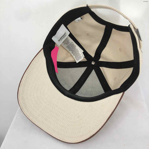 BURBERRY Beige Black Word Print Cap SMALL (S) Hat