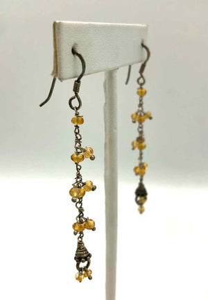 Sterling Silver Citrine Dangle ss Earrings