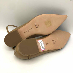 JENNIFER CHAMANDI Beige Black Leather Made in Italy Flats Shoes