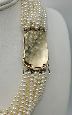 White Green 14K Gold Pearl 14k-Necklace