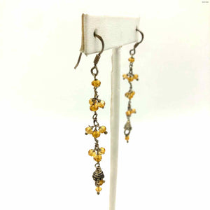 Sterling Silver Citrine Dangle ss Earrings