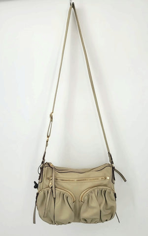 MZ WALLACE Khaki Gold Nylon Pre Loved Crossbody Purse