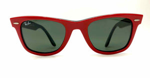 RAYBAN Red Pre Loved Hand Made Sunglasses