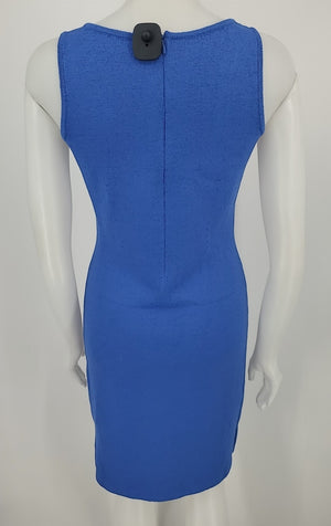 ST. JOHN Blue Gold Knit Made in Mexico 3/4 Sleeve Dress & Jacket Dress Set